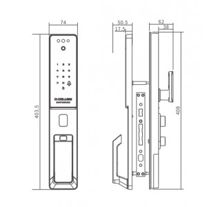 Биометрический врезной дверной замок Smart lock Замок DZ011B