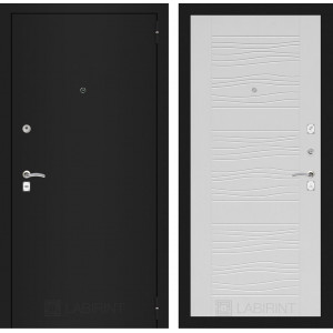 Входная дверь CLASSIC шагрень черная 06 - Белое дерево