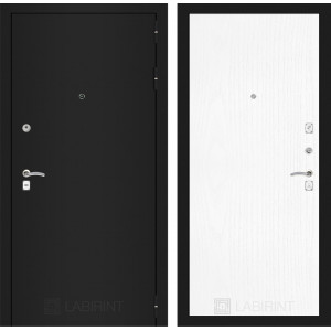 Входная дверь CLASSIC шагрень черная 07 - Белое дерево