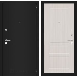 Входная дверь CLASSIC шагрень черная 03 - Сандал белый