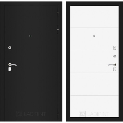 Входная дверь CLASSIC шагрень черная 13 - Белый софт