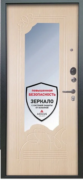 Сейф дверь Аргус Люкс 3К Ольга Серебро Антик/Дуб беленый