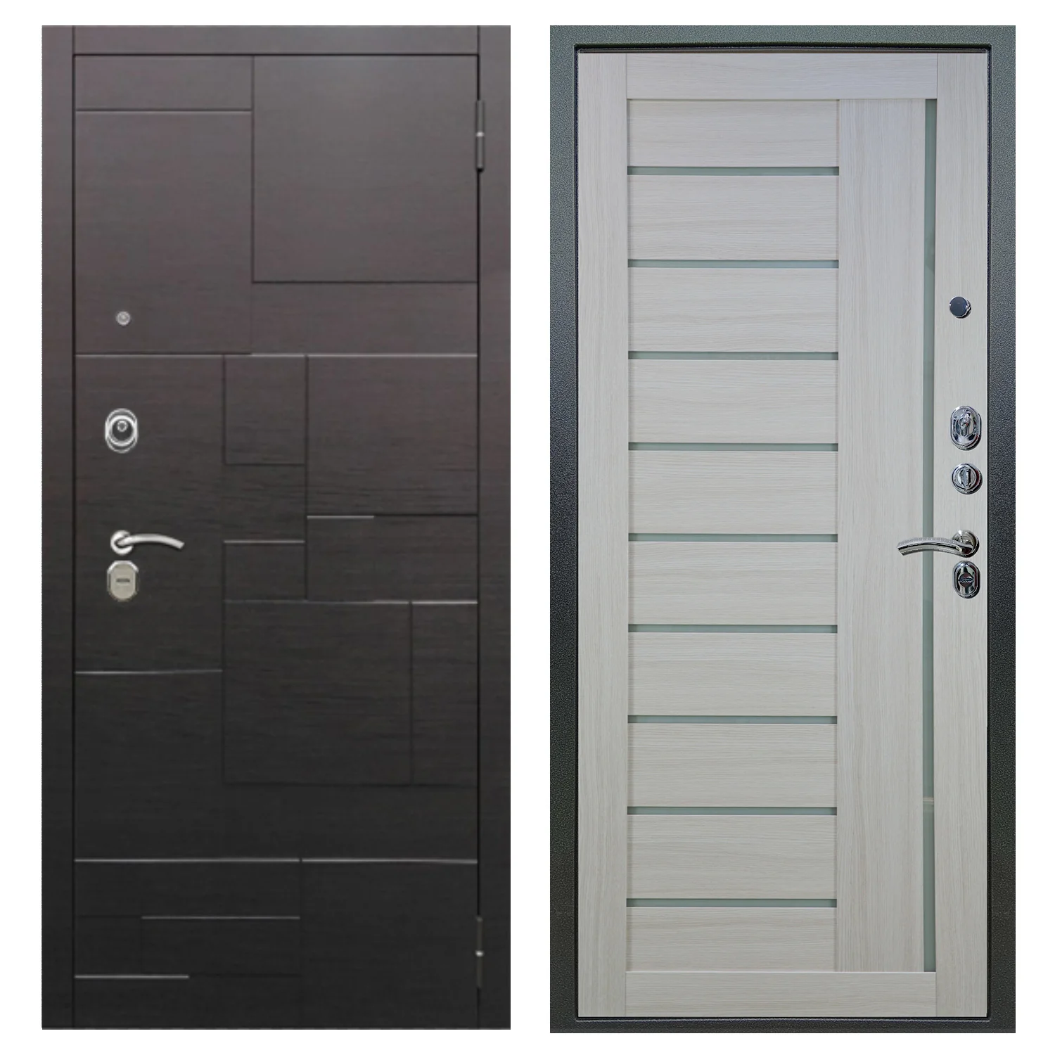 Входная дверь Аlex Doors Форт \ Диана белая лиственница