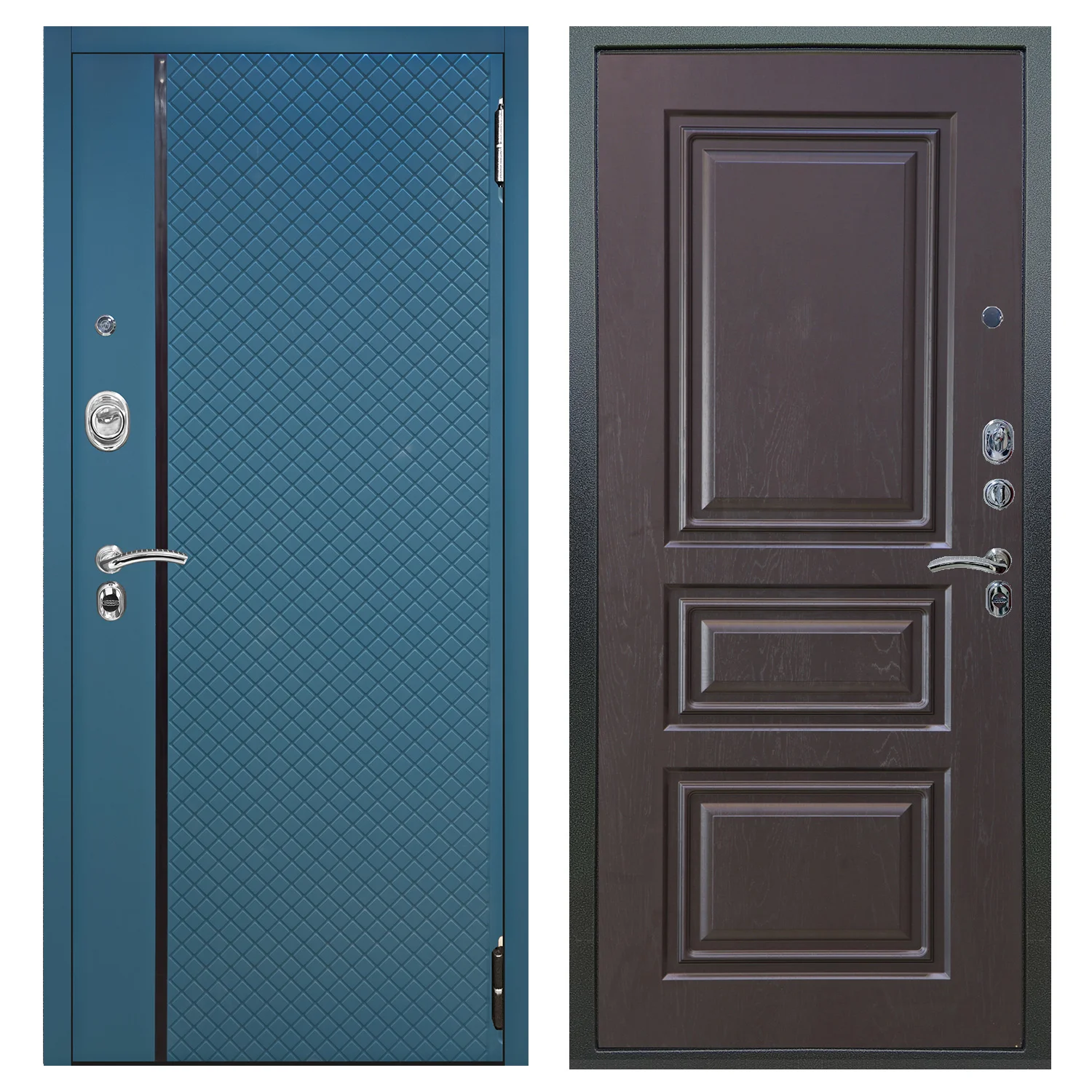 Входная дверь Аlex Doors Рина бирюза софт\ Скиф горький шоколад