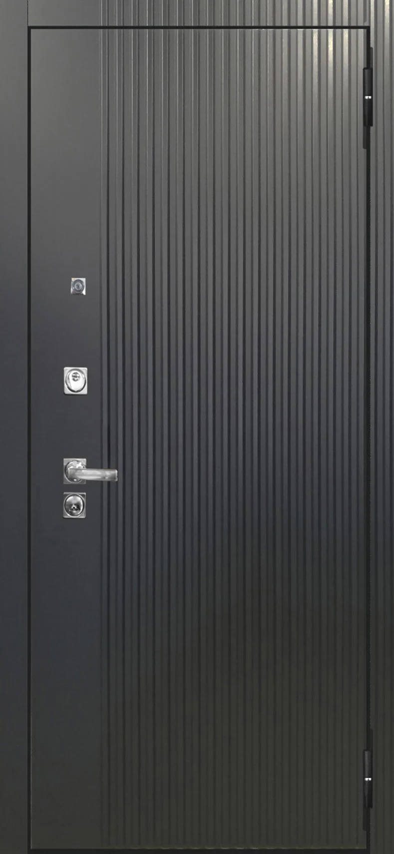 Входная дверь Аргус ЛЮКС ПРО 3К 2П Фрейда Черный Кварц / Ариана серая эмаль