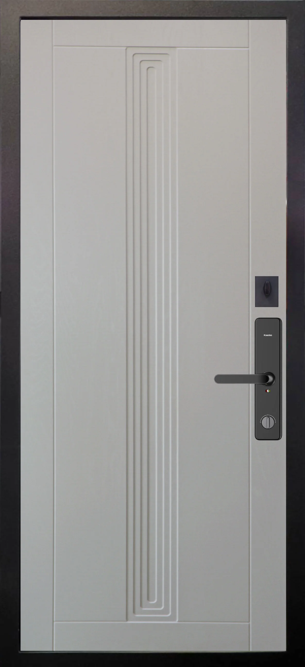 Входные двери Alex Doors Electronik Рина Бирюза софт / Вертикаль роял вуд белый